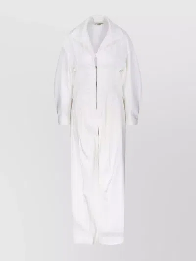 Victoria Beckham Jumpsuit With Long Sleeves And Elastic Waistband In White