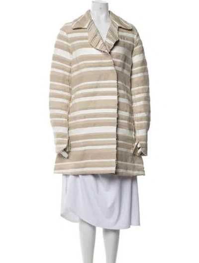 Pre-owned Victoria Beckham Jute Striped Coat In Neutrals