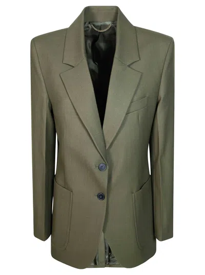 Victoria Beckham Katherine Single-breasted Jacket In Green