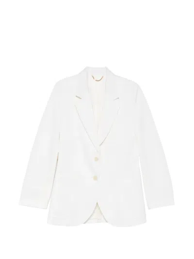 Victoria Beckham Womens Ivory Katherine Single-breasted Woven Blazer In White