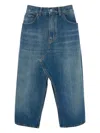 Victoria Beckham Kick Denim Midi Skirt In Blue