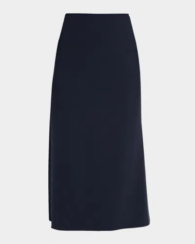 Victoria Beckham Kick Detail Skirt In Blue
