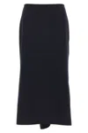 Victoria Beckham Asymmetric-hem Midi Skirt In Blue