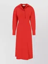Victoria Beckham Knee Length Dress Long Sleeves In Red
