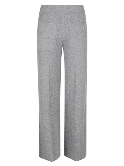 Victoria Beckham Knit Alina High-waist Textured Wool-blend Wide-leg Pants In Gray