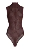 Victoria Beckham Knit Bodysuit In Burgundy