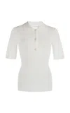 Victoria Beckham Knit Polo Top In Ivory