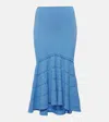 Victoria Beckham Flared Pointelle-knit Midi Skirt In Black