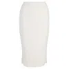 Victoria Beckham Knitted Pencil Midi Skirt In White Cotton In White