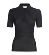Victoria Beckham Knitted Polo Shirt In Black