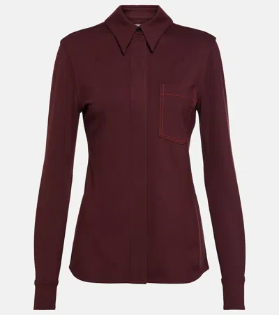 Victoria Beckham Knitted Shirt In Brown