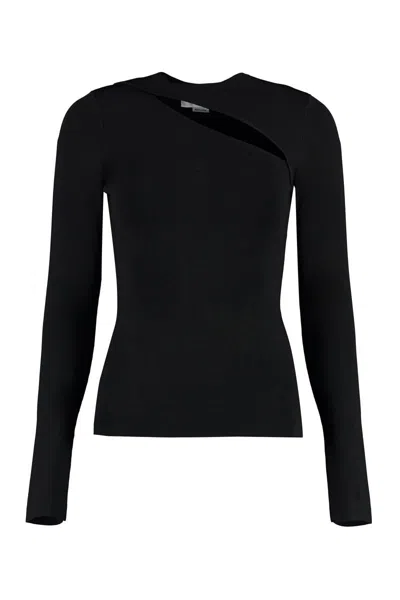 Victoria Beckham Knitted T-shirt In Blue