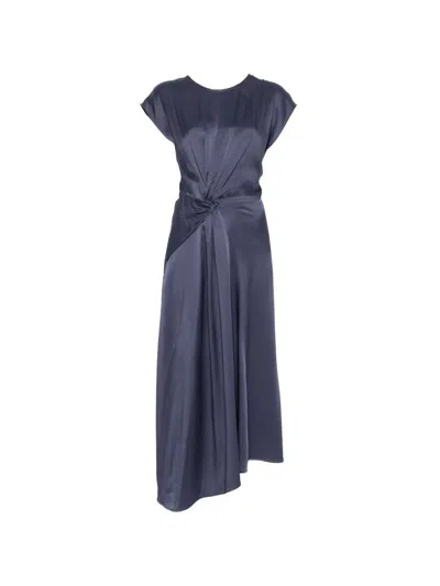Victoria Beckham Knot Detail Dress In Blue