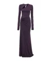 Victoria Beckham Tie-front Cut-out Gown In Black