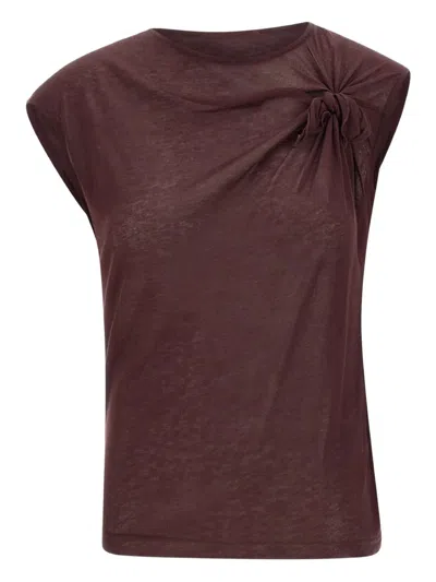Victoria Beckham Knot-detail Top In Burgundy