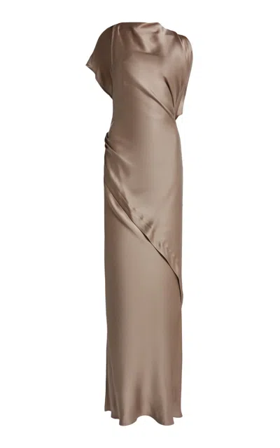 Victoria Beckham Kyra Layered Gown In Neutral