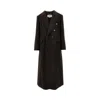 Victoria Beckham Brown Double-breasted Coat In Wool And Cashmere