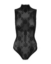 Victoria Beckham Lace Floral Sleeveless High Neck Top In Black