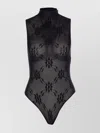 Victoria Beckham Lace Floral Sleeveless High Neck Top