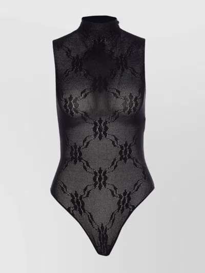 VICTORIA BECKHAM LACE FLORAL SLEEVELESS HIGH NECK TOP