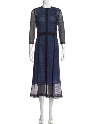 Pre-owned Victoria Beckham Lace Pattern Long Dress In Black