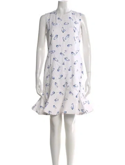 Pre-owned Victoria Beckham Lace Pattern Mini Dress In White