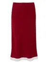 Victoria Beckham Lace Trim Slip Midi Skirt