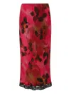 Victoria Beckham Lace Trim Slip Midi Skirt