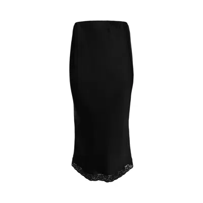 Pre-owned Victoria Beckham Lace Trim Slip Skirt 'black' | Women's Size 10