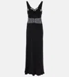 Victoria Beckham Lace-trimmed Silk Midi Dress In Black
