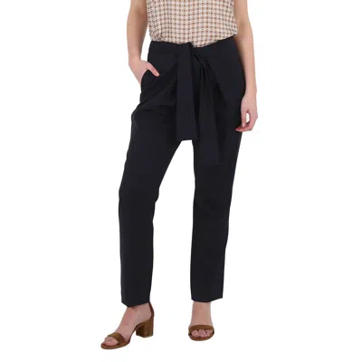 Victoria Beckham Ladies Pants Navy Front Tie Pant In Black