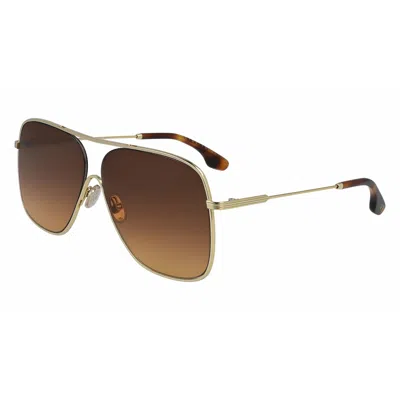 Victoria Beckham Ladies' Sunglasses  Vb132s-708  61 Mm Gbby2 In Gold