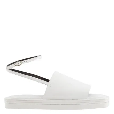 Pre-owned Victoria Beckham Ladies White Frances Calfskin Ankle Strap Sandals, Brand Size