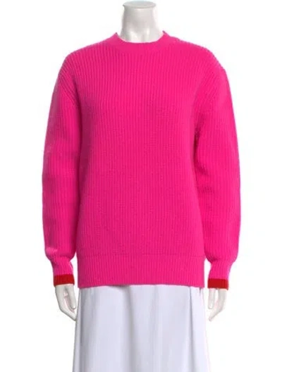 Pre-owned Victoria Beckham Lambswool Crew Neck Sweater In Pink