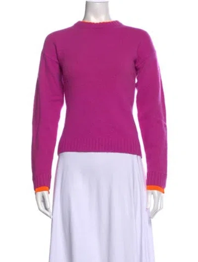 Pre-owned Victoria Beckham Lambswool Crew Neck Sweater In Purple