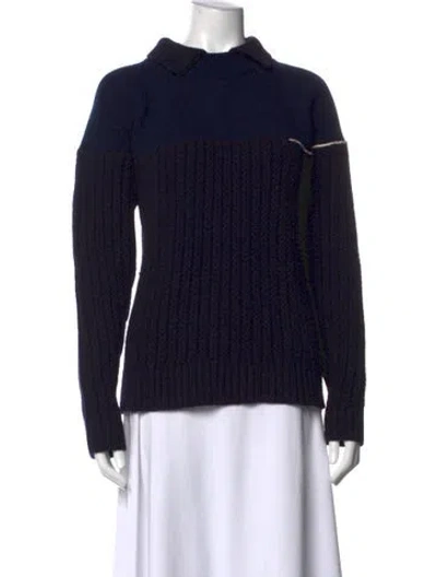 Pre-owned Victoria Beckham Lambswool Sweater In Blue
