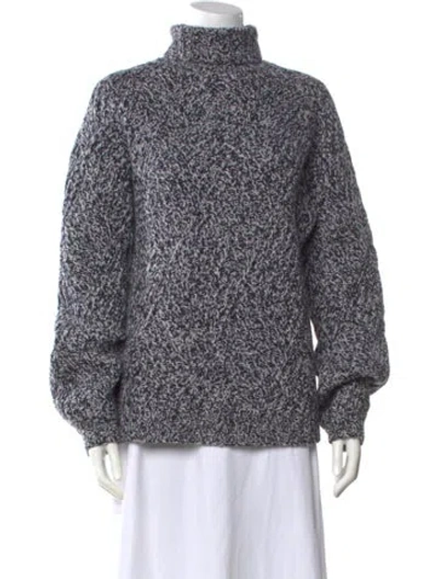 Pre-owned Victoria Beckham Lambswool Turtleneck Sweater In Blue/grey