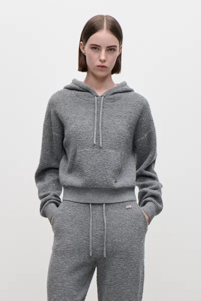 Victoria Beckham Lana Hoodie In Mid Grey In Gray