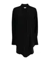 Victoria Beckham Lapel Button Shirt In Black