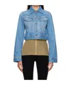 Victoria Beckham Lapel Denim Coat In Blue