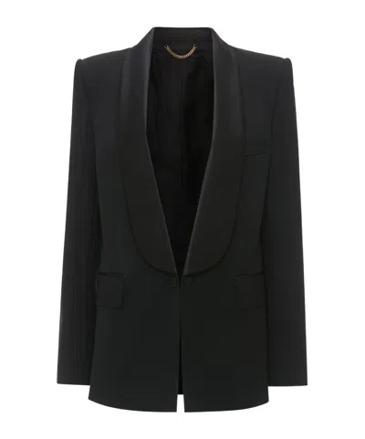 Victoria Beckham Lapel Long-sleeved Suit Coat In Black