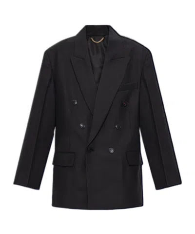 Victoria Beckham Lapel Long-sleeved Suit Jacket In Black