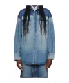Victoria Beckham Women Camicia In Denim Schiarito In Blue