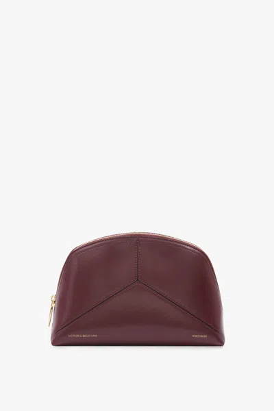 Victoria Beckham Large Travel Pouch In Burgundy Leather