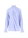 Victoria Beckham Draped Front High Neck Long Sleeves Top