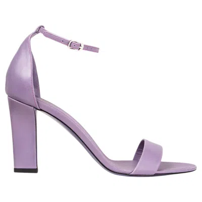 Pre-owned Victoria Beckham Lavender Leather Anna Ankle Strap Sandals Shoes 39.5 In Purple