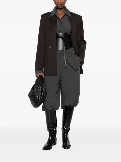 Victoria Beckham Layered Wool Jacket In 브라운