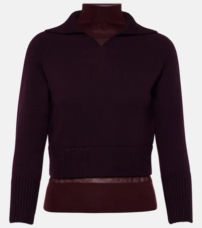 VICTORIA BECKHAM LAYERED WOOL SWEATER