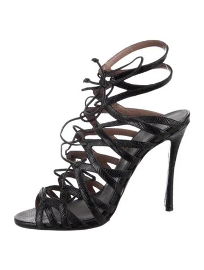 Pre-owned Victoria Beckham Leather Animal Print Pumps In Black