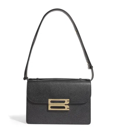 Victoria Beckham Leather B-buckle Top-handle Bag In Black